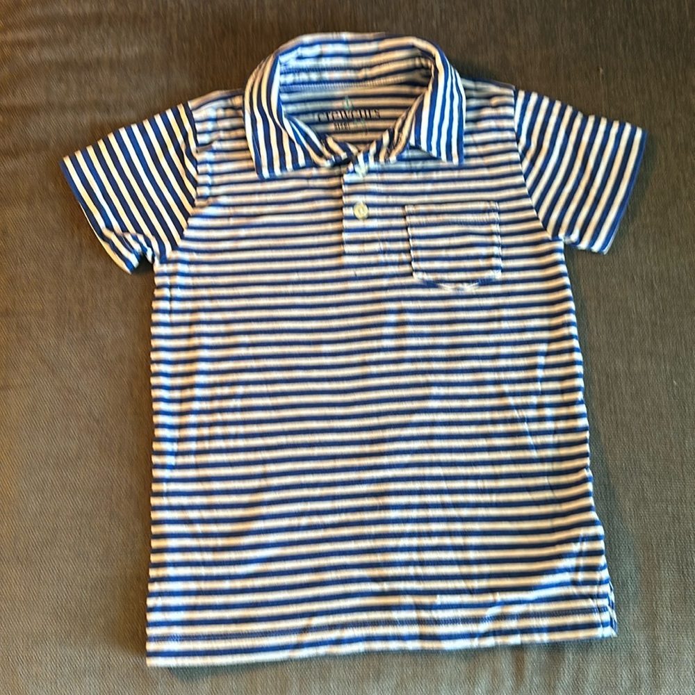 JCrew CrewCuts Cotton blue & white stripe polo shirt (boys 4-5)